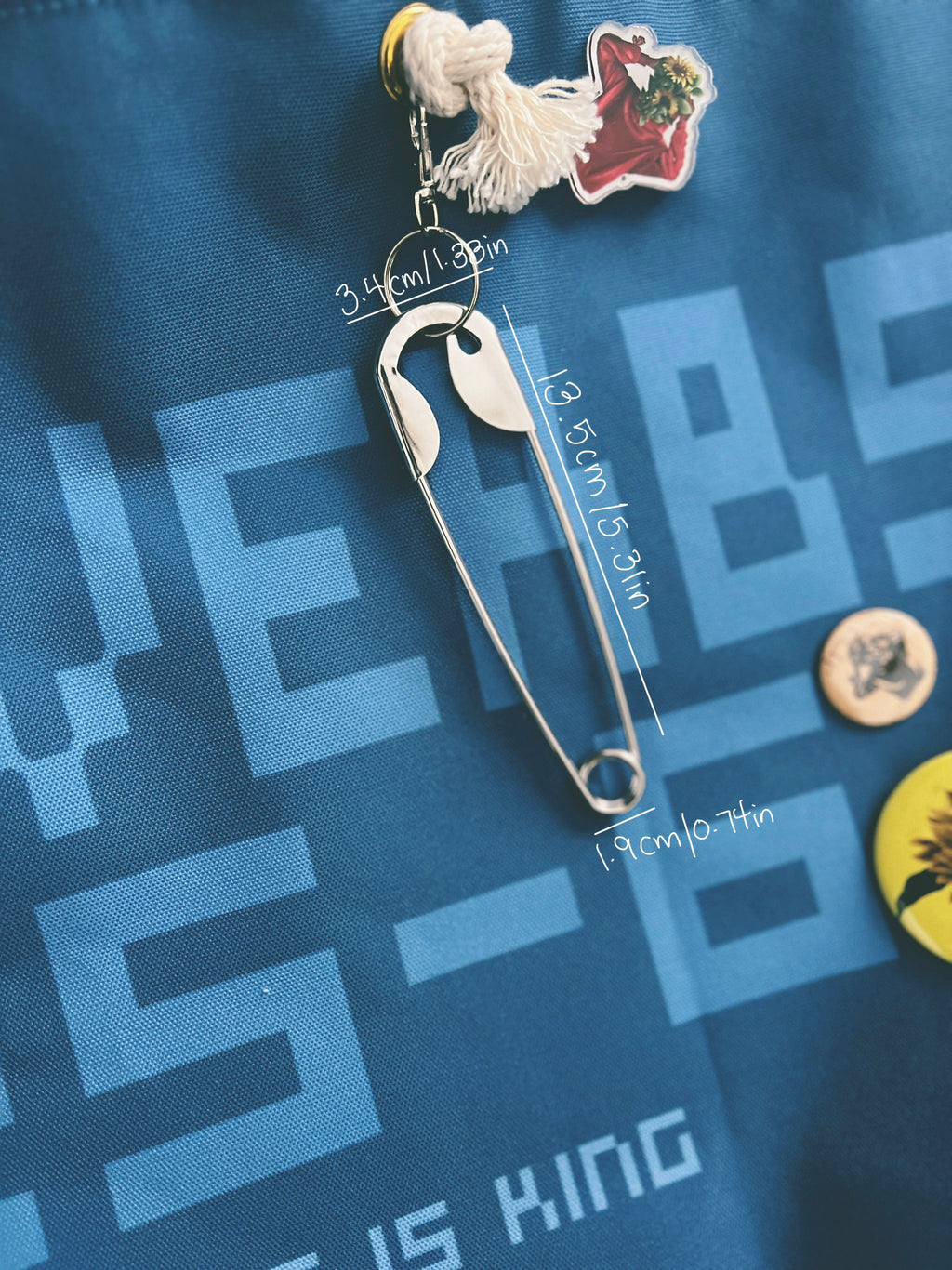Oversized Safety Pin Charm