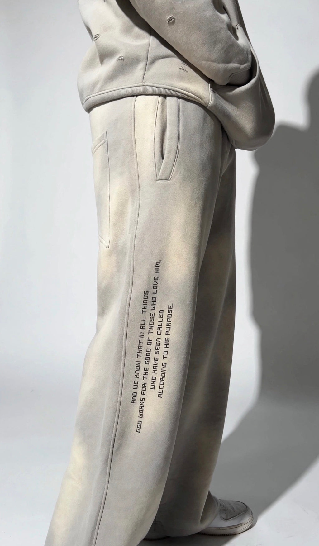 Romans 8:28 Unisex Wide Leg Fleece Sweatpants