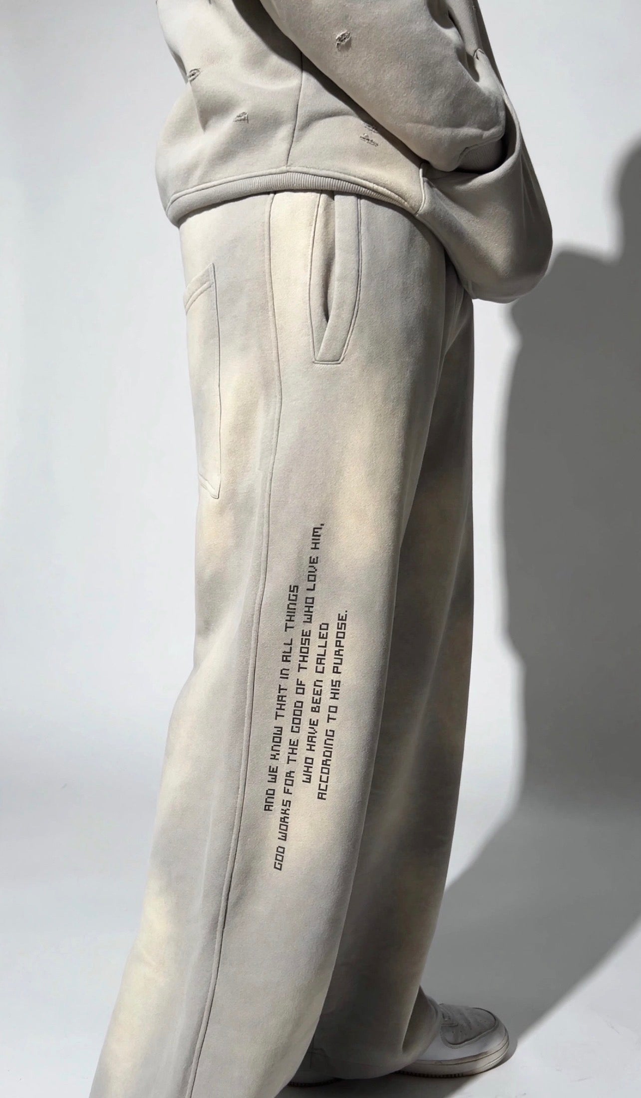Romans 8:28 Unisex Wide Leg Fleece Sweatpants