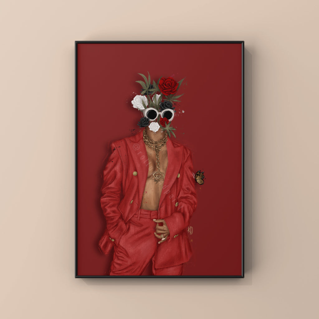 Buds & Roses Poster Print (Red)